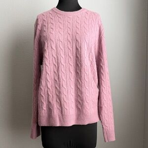 100% Cashmere J. Crew Cable Knit Sweater Size XL in Purple
